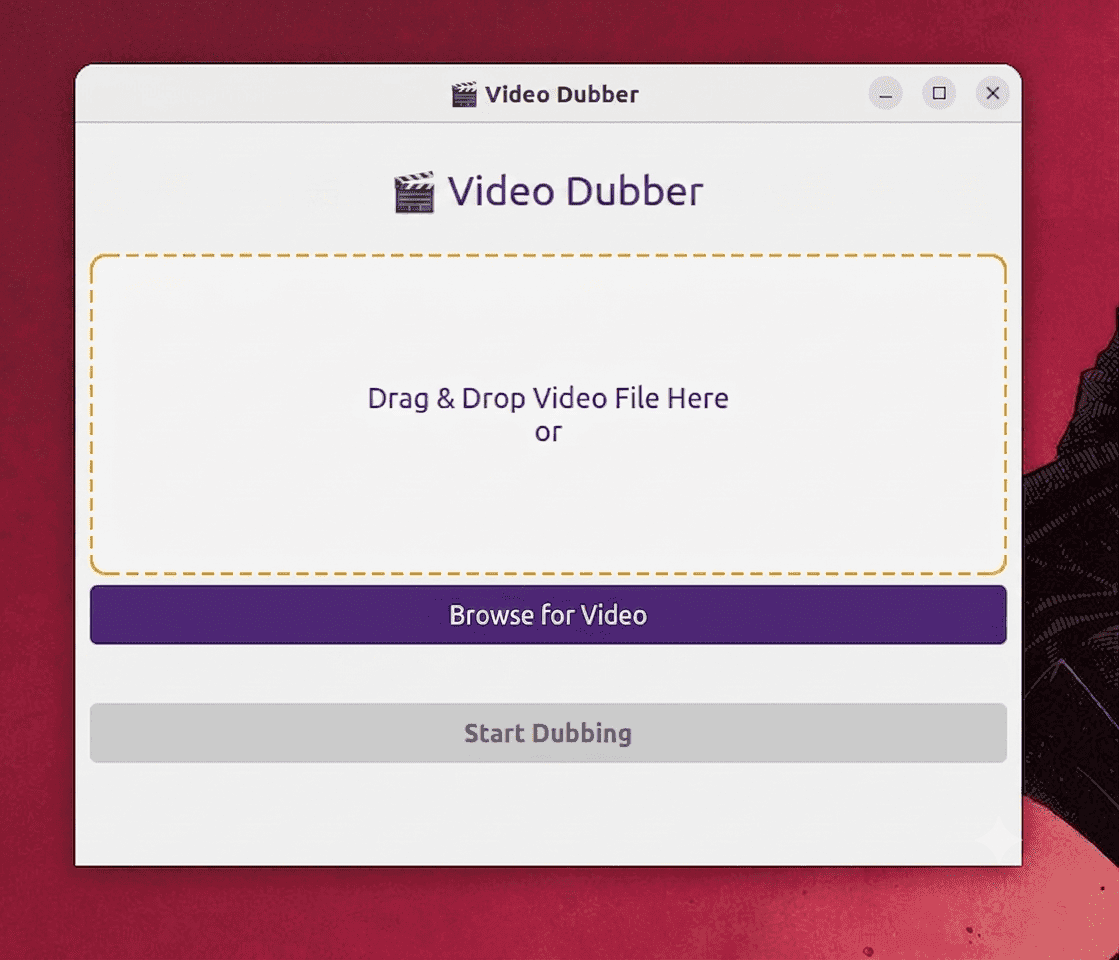 AI Video Dubbing Application screenshot 1