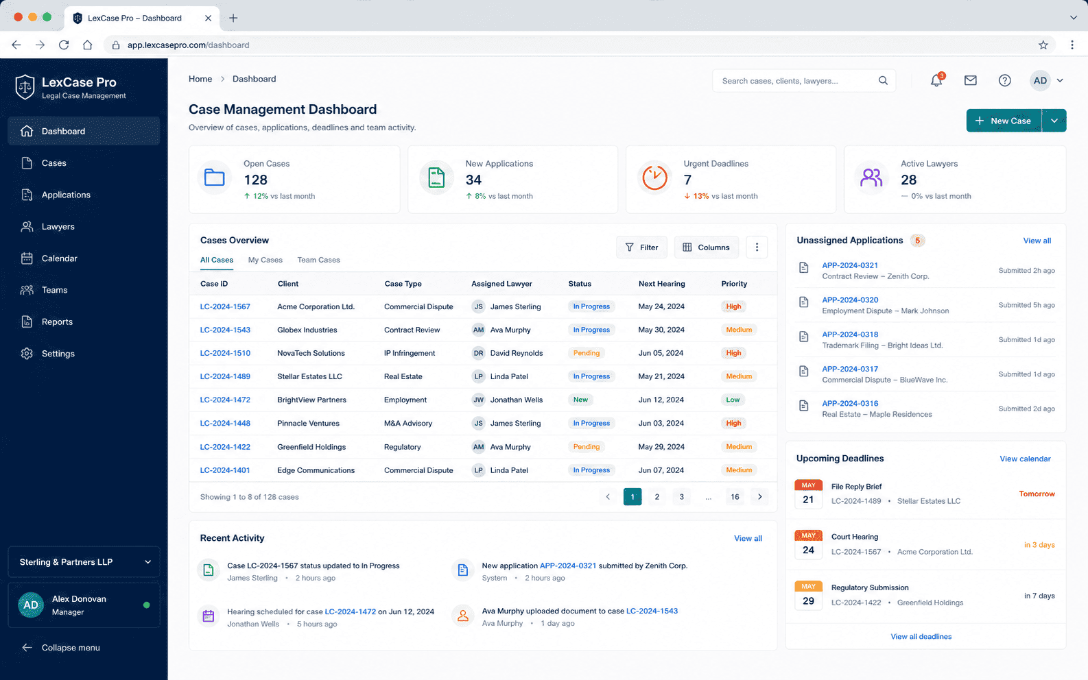 Legal Case Management Platform screenshot 1