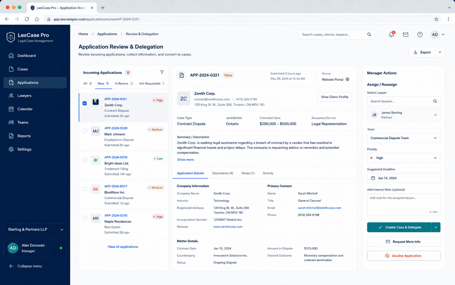 Legal Case Management Platform screenshot 2