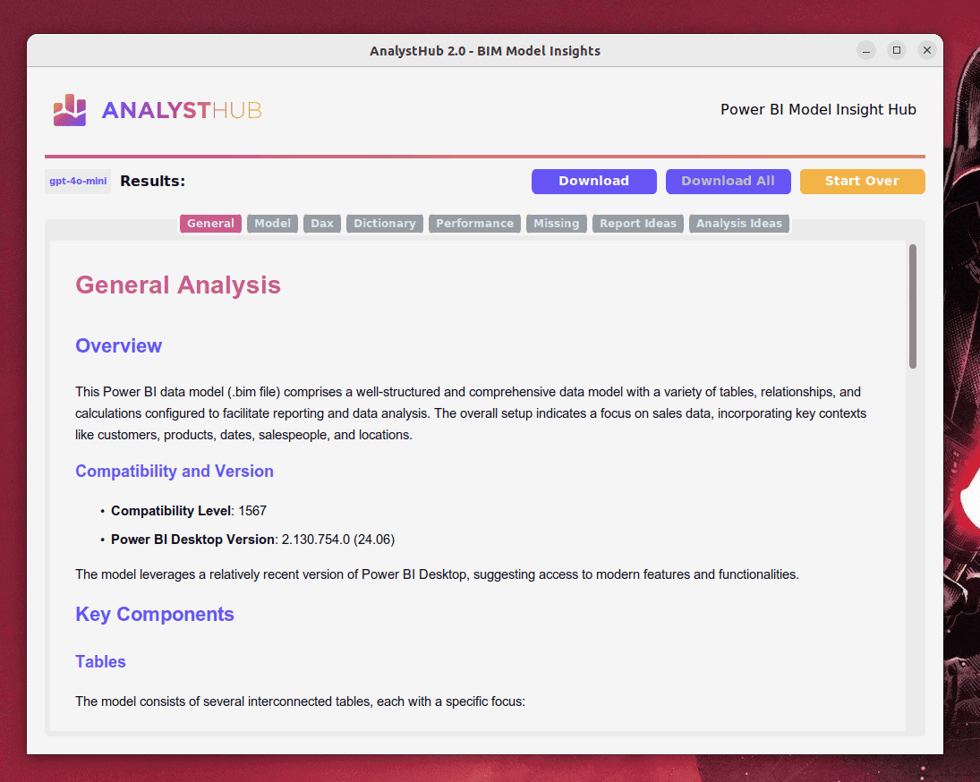 Power BI AI Desktop Analyzer screenshot 1