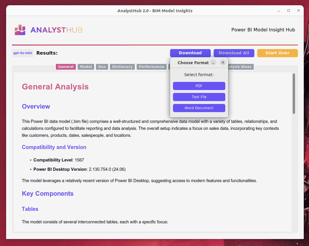 Power BI AI Desktop Analyzer screenshot 2