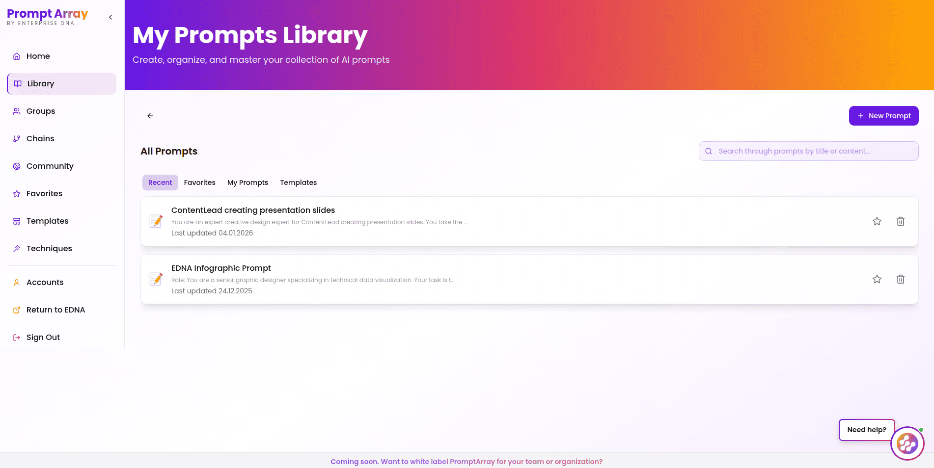 Prompt Array screenshot 1